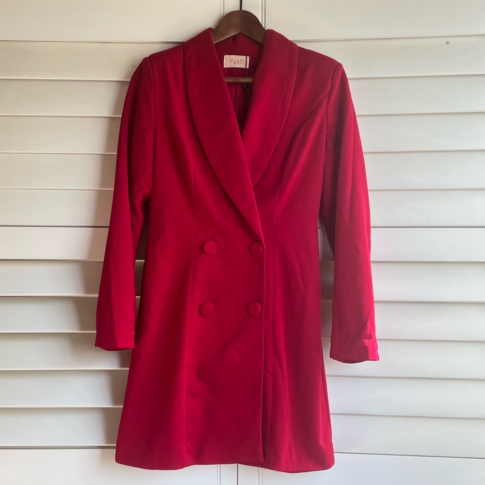 Club L London red double breasted blazer mini dress. BNWOT. Size 4. Never worn.